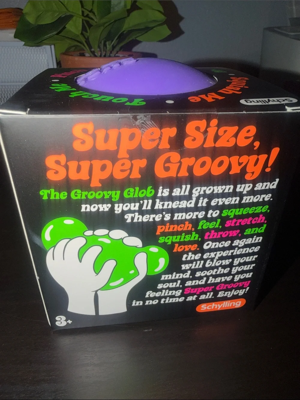 Schylling Super NeeDoh Groovy Globe – Purple Stress Toy